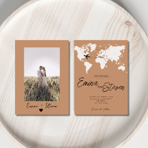 Invitation Boho Destination Plan Voyage mariage