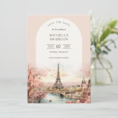 Invitation Boho Destination Wedding Paris Tour Eiffel Françai (Debout devant)