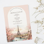 Invitation Boho Destination Wedding Paris Tour Eiffel Françai