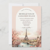 Invitation Boho Destination Wedding Paris Tour Eiffel France (Devant)