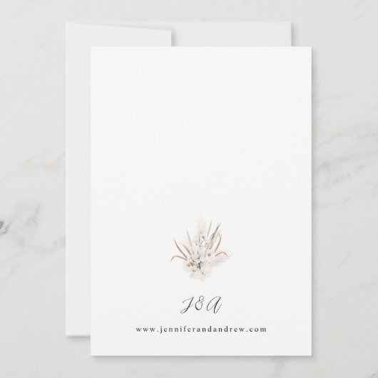 Invitation Boho d'été à la floraison blanche (Dos)