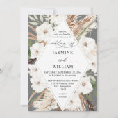 Invitation Boho d'été à la floraison blanche (Devant)