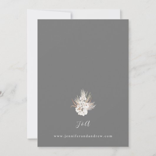 Invitation Boho d'été à la floraison blanche (Dos)