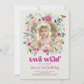 Invitation Boho DEUX Fleur sauvage SAUVAGE 2e anniversaire Ph (Devant)