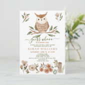 Invitation Boho Devinez qui est presque dû Baby shower de hib (Debout devant)