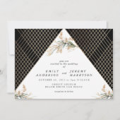 Invitation Boho Diamant huile Onyx Deco Or Eucalyptus (Devant)
