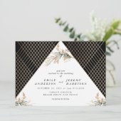 Invitation Boho Diamant huile Onyx Deco Or Eucalyptus (Debout devant)