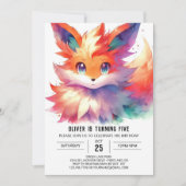 Invitation Boho Digital Fox Anniversaire (Devant)