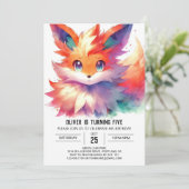 Invitation Boho Digital Fox Anniversaire (Debout devant)