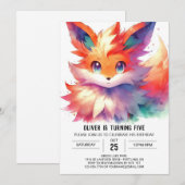 Invitation Boho Digital Fox Anniversaire (Devant / Derrière)