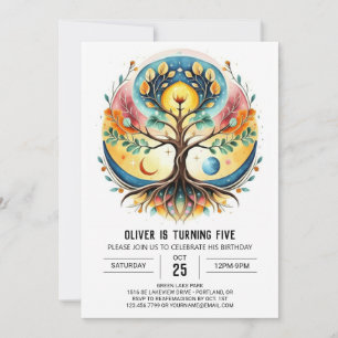 Invitation Boho Digital Tree of Life Anniversaire