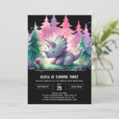 Invitation Boho Digital Triceratops Anniversaire (Debout devant)