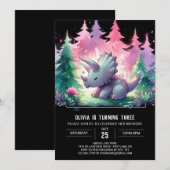 Invitation Boho Digital Triceratops Anniversaire (Devant / Derrière)