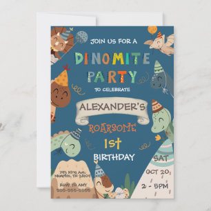 Invitation Boho Dinosaur 1er premier anniversaire