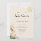 Invitation Boho Dinosaur Beige Baby shower neutre entre les s (Devant)