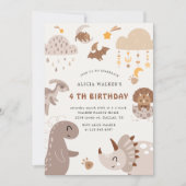 Invitation Boho Dinosaur Fête Animaux Anniversaire de enfant (Devant)