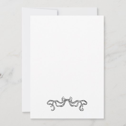 Invitation Boho Doodle manuscrit Rétro Noir & Blanc Simple (Dos)