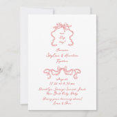 Invitation Boho Doodle manuscrit Retro Vérone Rouge Blanc (Devant)