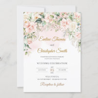 Boho doux pastel rose floral sauge eucalyptus or