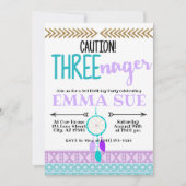 Invitation Boho Dreamcatcher Attention Trois nageurs 3e anniv (Devant)