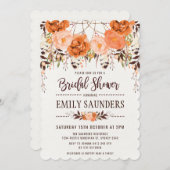 Invitation Boho Dreamcatcher Automne Fête des mariées florale (Devant / Derrière)