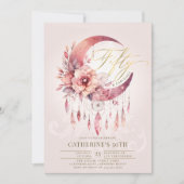 Invitation Boho Dreamcatcher Crystals Floral 50e anniversaire (Devant)