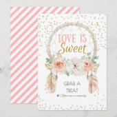Invitation Boho Dreamcatcher Love is Sweet Sign 5x7" (Devant / Derrière)
