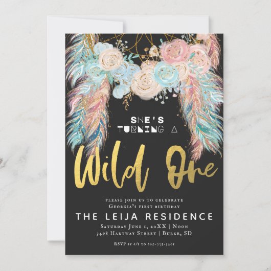 Invitation Boho Dreamcatcher Wild Un Anniversaire (Devant)