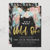 Invitation Boho Dreamcatcher Wild Un Anniversaire (Devant / Derrière)