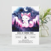 Invitation Boho Dreamy Chat Anniversaire (Debout devant)