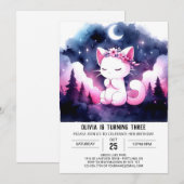 Invitation Boho Dreamy Chat Anniversaire (Devant / Derrière)