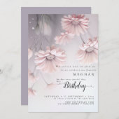 Invitation Boho Dreamy Rose Daisies Anniversaire (Devant / Derrière)