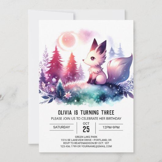 Invitation Boho Dreamy Wolf (Devant)