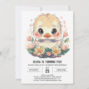 Invitation Boho Duckkling Anniversaire
