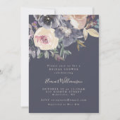 Invitation Boho Dusky foncé violet Fête des mariées de script (Devant)