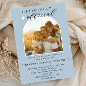 Invitation Boho Dusty Bleu Fête de l'adoption officielle