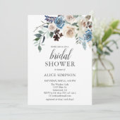 Invitation Boho Dusty Blue Bridal Shower (Debout devant)