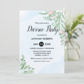 Invitation Boho Dusty Blue Eucalyptus Green Divorce Party (Debout devant)