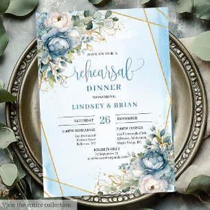 Invitation Boho Dusty Blue Eucalyptus Greenersal