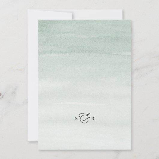 Invitation Boho Dusty Blue Eucalyptus Mariage de verdure (Dos)