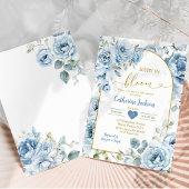 Invitation Boho Dusty Blue Floral Baby dans le Baby shower de