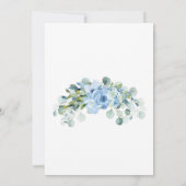 Invitation Boho Dusty Blue Floral Faux Or Géométrique Bride (Dos)