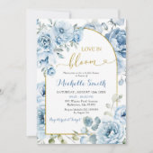 Invitation Boho Dusty Blue Floral Love in Bloom Fête des mari (Devant)