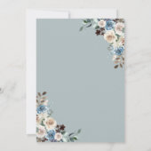 Invitation Boho Dusty Blue Floral Rose Gold Graduation Party (Dos)