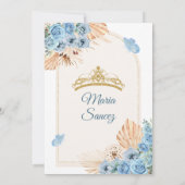 Invitation Boho Dusty Blue Mexicaine fille Quinceañera (Dos)