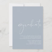 Invitation Boho Dusty Blue Minimalist Arch Photo Graduation (Dos)