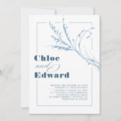 Invitation Boho Dusty Blue moderne et Mariage de marine (Devant)