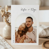 Invitation Boho Dusty Blue Simple Elegant Mariage photo