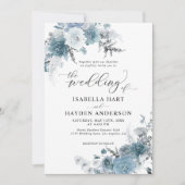 Invitation Boho Dusty Blue Slate Pastel Neutral Mariage (Devant)
