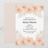 Invitation Boho Dusty Flush Palm Leaf Anniversaire (Devant / Derrière)